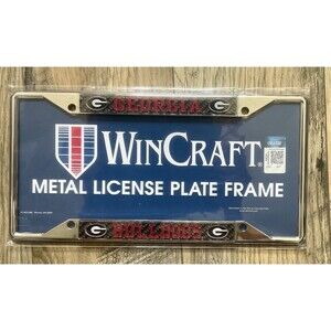 GEORGIA BULLDOGS CARBON FIBER LOOK CHROME AUTO LICENSE PLATE FRAME RED BLACK
